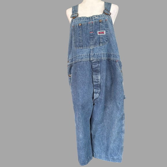 Big Mac Vintage Denim Overall Shorts 80s Blue - Picture 4 of 16